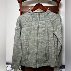 Talbots Olive Green Hooded Athleisure Zip Up Long Sleeve Hoodie, Women’s Small